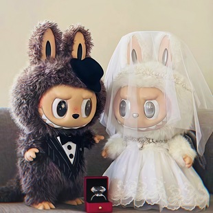zimomo大首领天使labubu娃衣拉布布搪胶公仔衣服装罗马柱防尘58cm