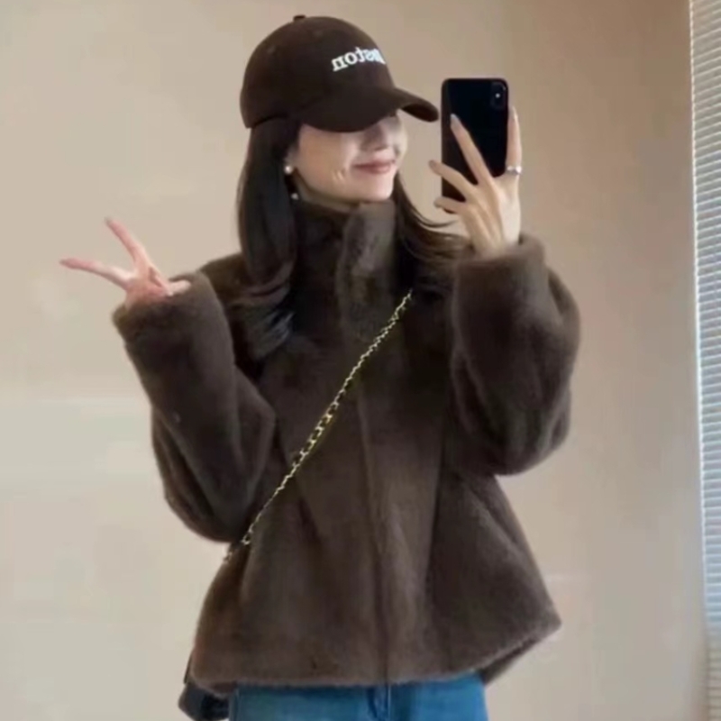 2025冬新款水貂毛皮毛一体外套女
