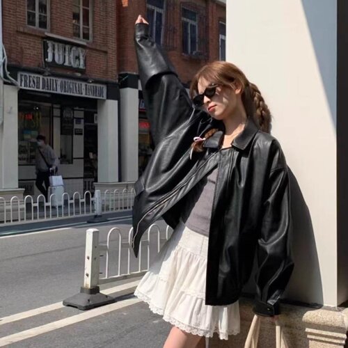 2026新款春秋季皮衣夹克女款