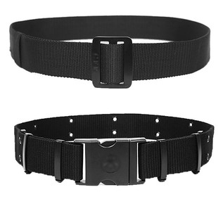 消防黑色编织内外腰带帆布救援腰带户外训练尼龙卡扣战术腰带