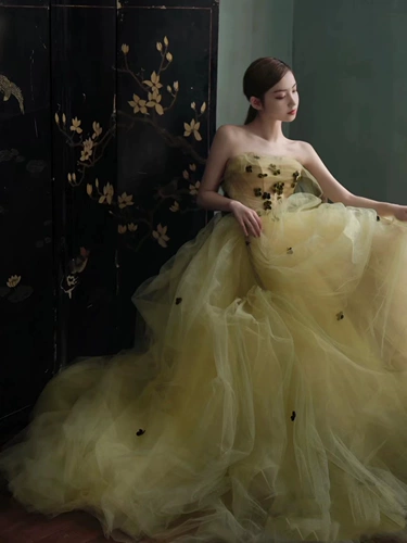 Розовое свадебное платье, по фигуре, французский стиль, в цветочек