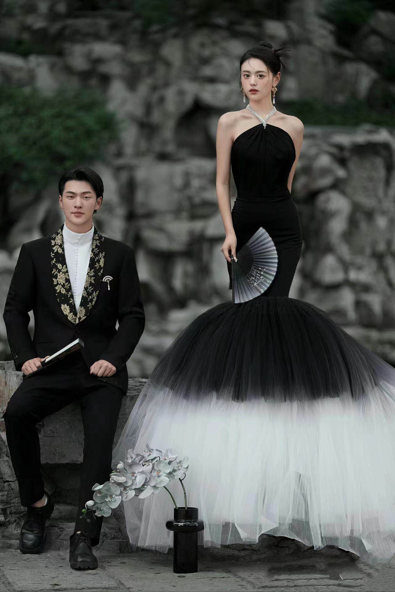 时尚鱼尾影楼主题服装婚纱礼服图片