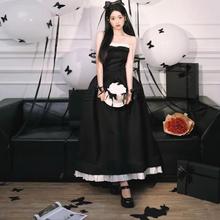 礼服少女成人礼生日派对甜美赫本风写真小黑裙复古法式简约轻奢