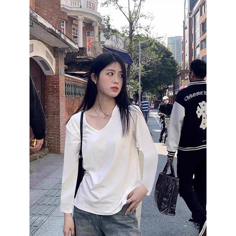 2026秋季新款白色打底长袖t恤女简约休闲百搭韩系chic别致小上衣,女装/女士精品,T恤,淘宝优惠券,粉丝福利购,淘宝优惠卷