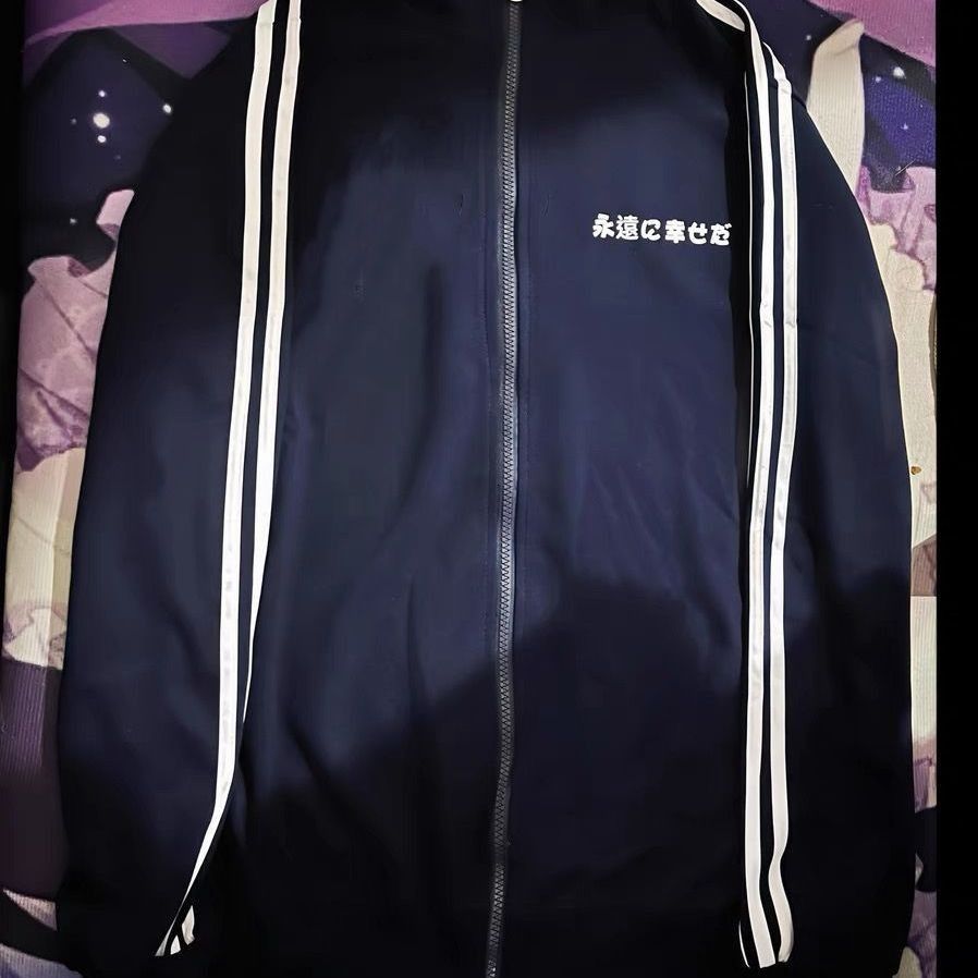 2025秋冬新款日系立领校供感秋冬蓝色卫衣女可爱软妹拉链运动外