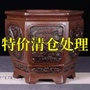 中国风紫砂兰花花盆君子兰陶瓷特大号大号特价 清仓仿古兰花六角盆