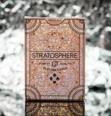 默默纸牌STRATOSPHERE deck碎钻镭射棕色深空V3 古铜烫金收藏扑克
