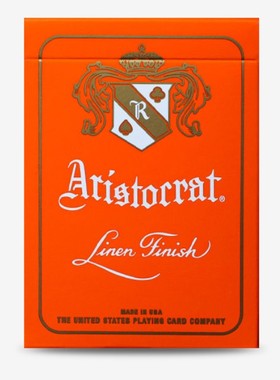 默默纸牌Aristocrat 727 Deck美国橙色魔术收藏进口扑克牌