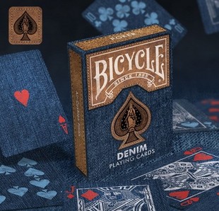 默默纸牌Bicycle Denim PlayingCards美国原装花切收藏牛仔布扑克