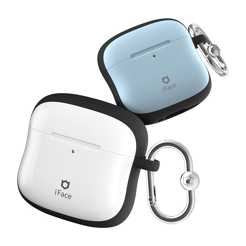 日本正品 iFace 适用苹果AirPods4耳机壳保护套hamee带挂扣蓝牙耳机时尚简约防摔纯色潮酷双层
