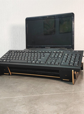 桌上电脑增高架笔记本上收纳键盘倾斜25度外接风扇设计工位置物架