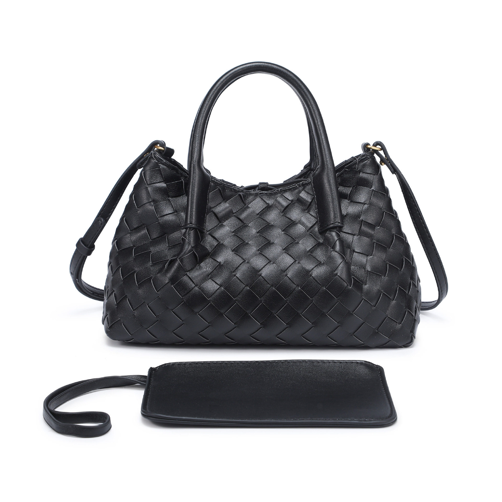 2025新款小款纯手工编织包女小众设计两用子母包单肩斜挎手提包