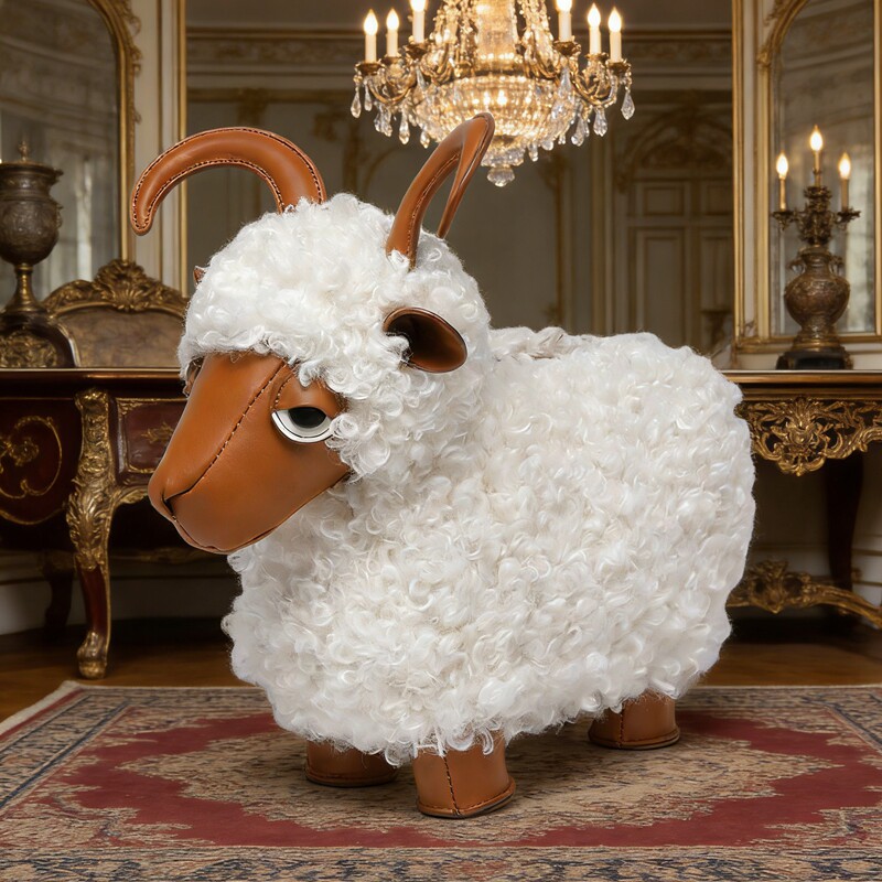 可爱小绵羊包包毛绒包女小众单肩斜挎包动物包玩偶毛毛包生日礼物