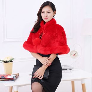 黑色毛绒哥特斗篷定制款 宽松保暖上衣新娘婚纱旗袍披肩秋冬女外套