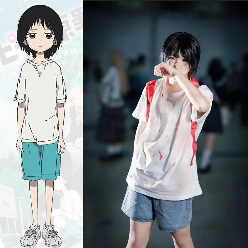 久世静香cos套装章鱼哔的原罪真理奈同款校园风T恤短裤全套动漫女