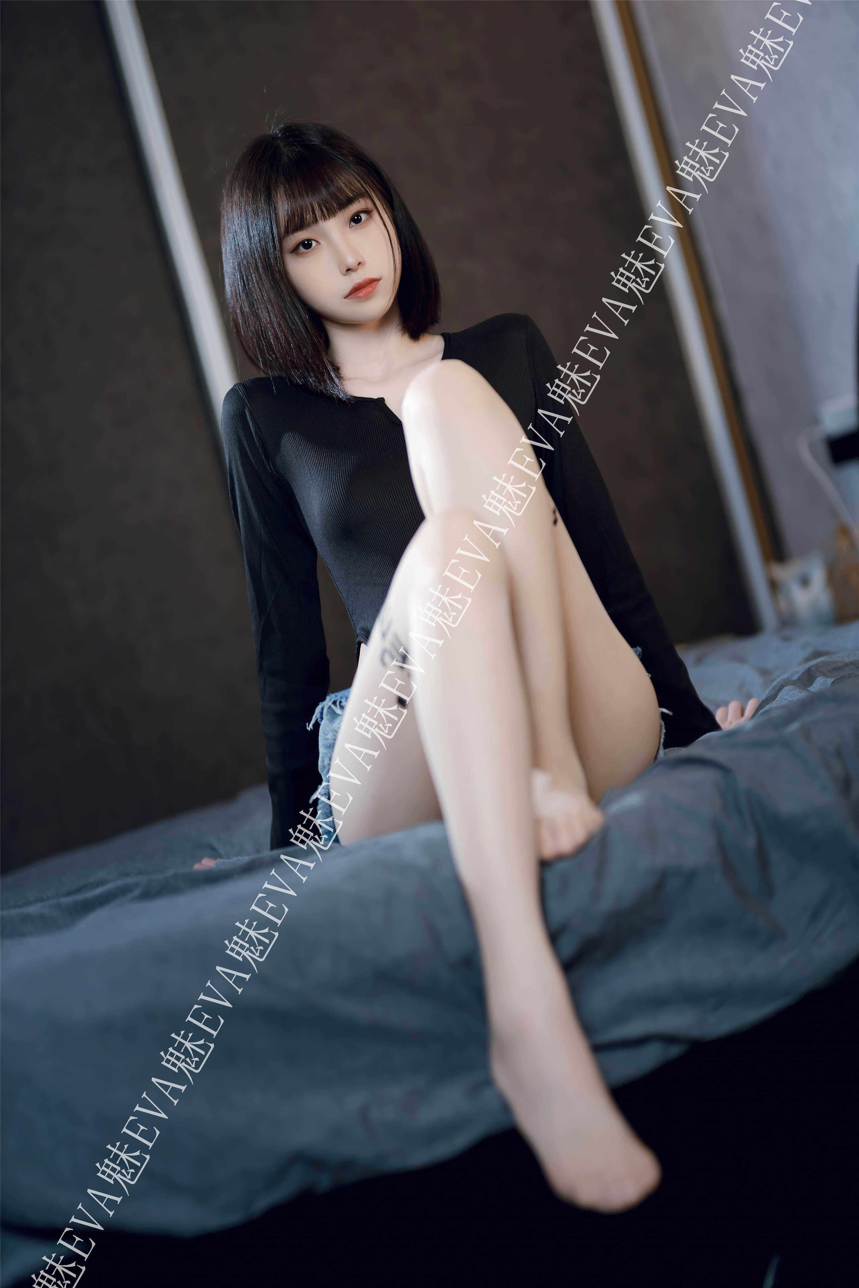 魅：性感御姐连体衣连档T恤内搭打底衫睡衣浴袍外穿纯御免脱泳装