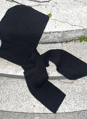 ShhhShh丨复古巴拉克拉法帽灰色秋冬保暖帽子围巾一体韩国ins