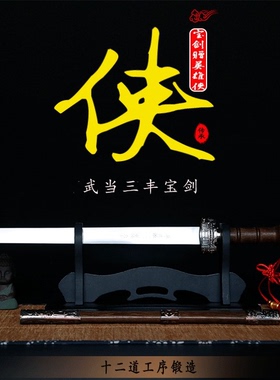龙泉镇不锈钢刀剑防身小短剑礼品宝剑汉剑武当三丰小剑卧龙未开刃