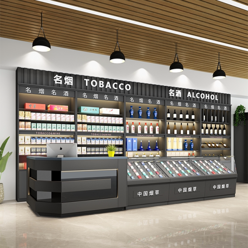 烟柜展示柜超市便利小卖部烟柜收银台玻璃转角多功能转角一体组合