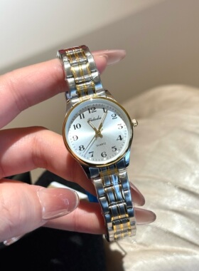 新款防水数字夜光手表女超薄石英钢带上班方便看时间高级轻奢名牌