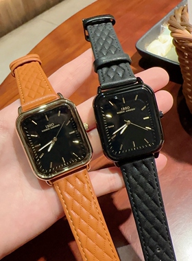 IBSO新款方形女士手表小众轻奢时尚简约学生防水大表盘送女友礼物