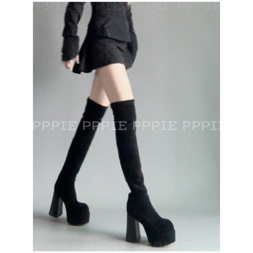 PPPIE 晋级爱神 理想型10cm翻毛腿长神器过膝防水台长靴