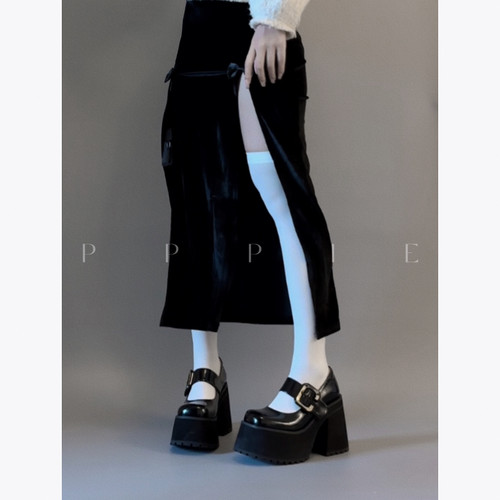 PPPIE 龙鲤龙鲤！10.8cm单排扣方头厚底鞋！！