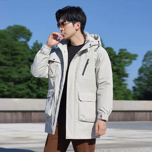 高級感工裝 新款 休閑寬松脫卸款 派克服衣殼 羽絨服半九成品男冬季