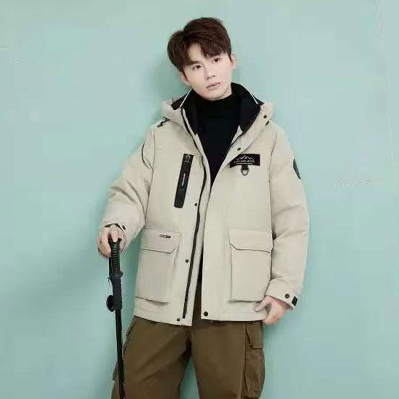 短款羽绒服半九成品衣壳男冬季新款内胆可拆卸活里活面派克服衣皮