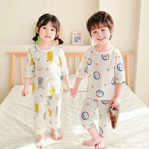 纯棉春夏季透气柔软空调服家居服