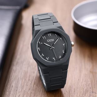 歌迪小众阿拉伯数字中学生塑料表感大表盘防水跨境石英手表