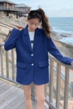 四色主推2022春季新款克莱因蓝小西装外套P120K178，女装西装，时倾STUDIO