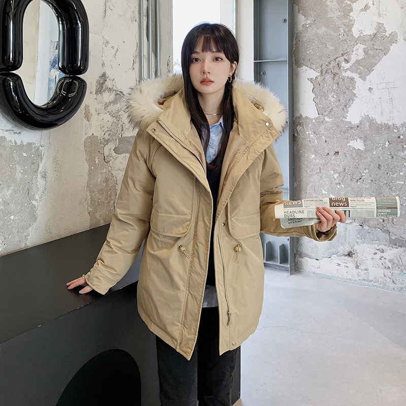 现货 2021冬季新款大毛领中长款服衣 P170K248图片