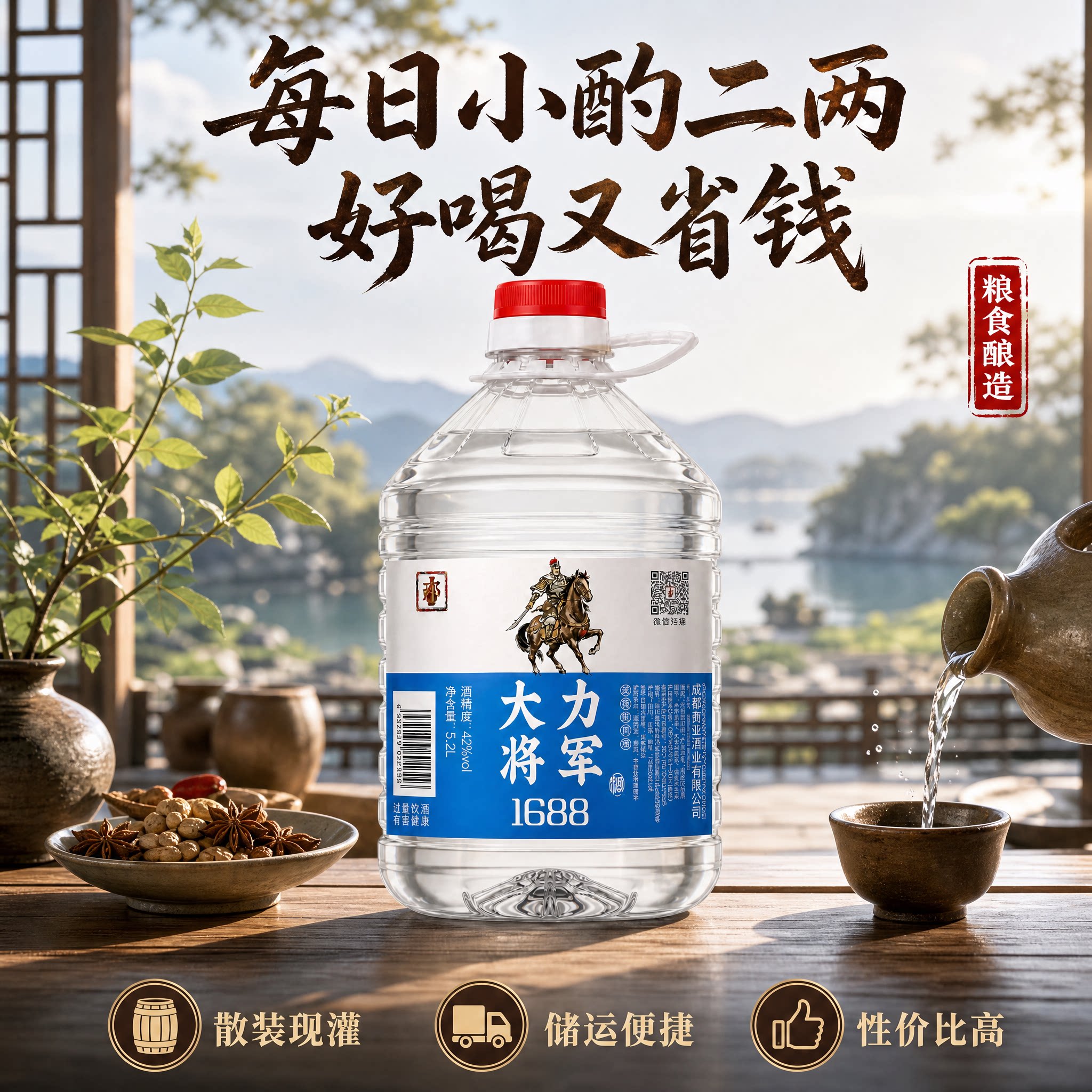 42度四川邛崃大力将军散装白酒纯粮食酒桶装双轮纯粮酿造泡果酒
