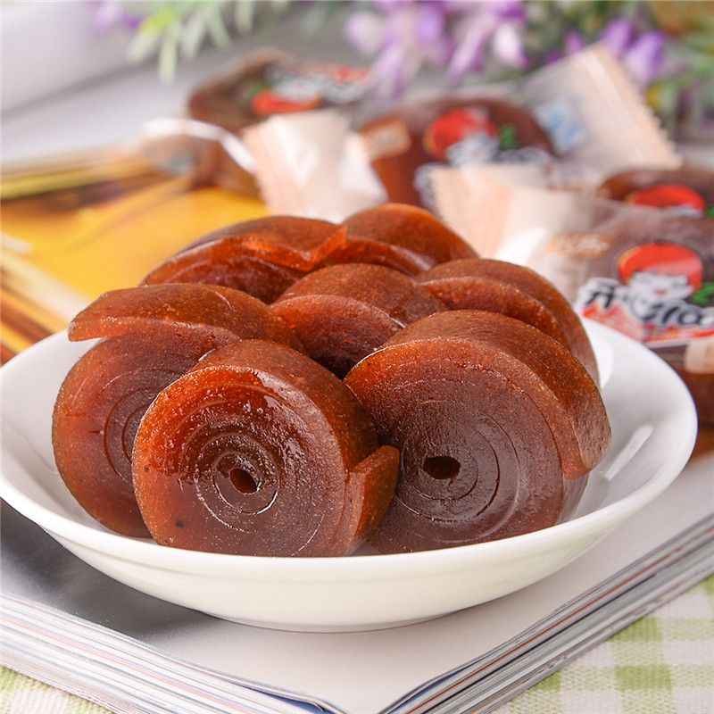 河北特产山楂卷果丹皮山楂片特色京卷小吃 美食铁山楂糖果零食