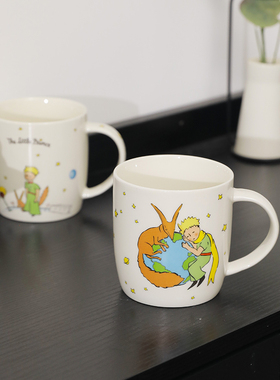 德国产KONITZ小王子漫画小猫艺术画作拼贴骨瓷马克杯子喝水咖啡杯