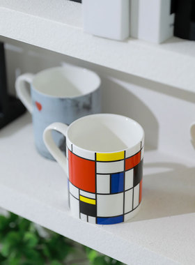 德国产KONITZ 国际艺术家画作拼贴骨瓷马克杯子喝水咖啡杯子400ml