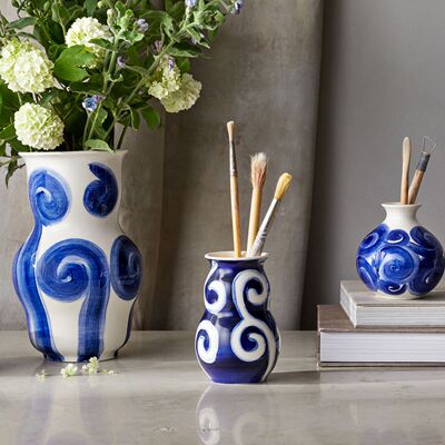 丹麦 Kahler薄纱系列Tulle北欧艺术手绘陶瓷花瓶摆件花器客厅装饰