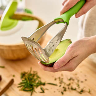 美国 Prepara 牛油果刀开果器三合一挖肉取核压泥鳄梨挖勺捣泥器