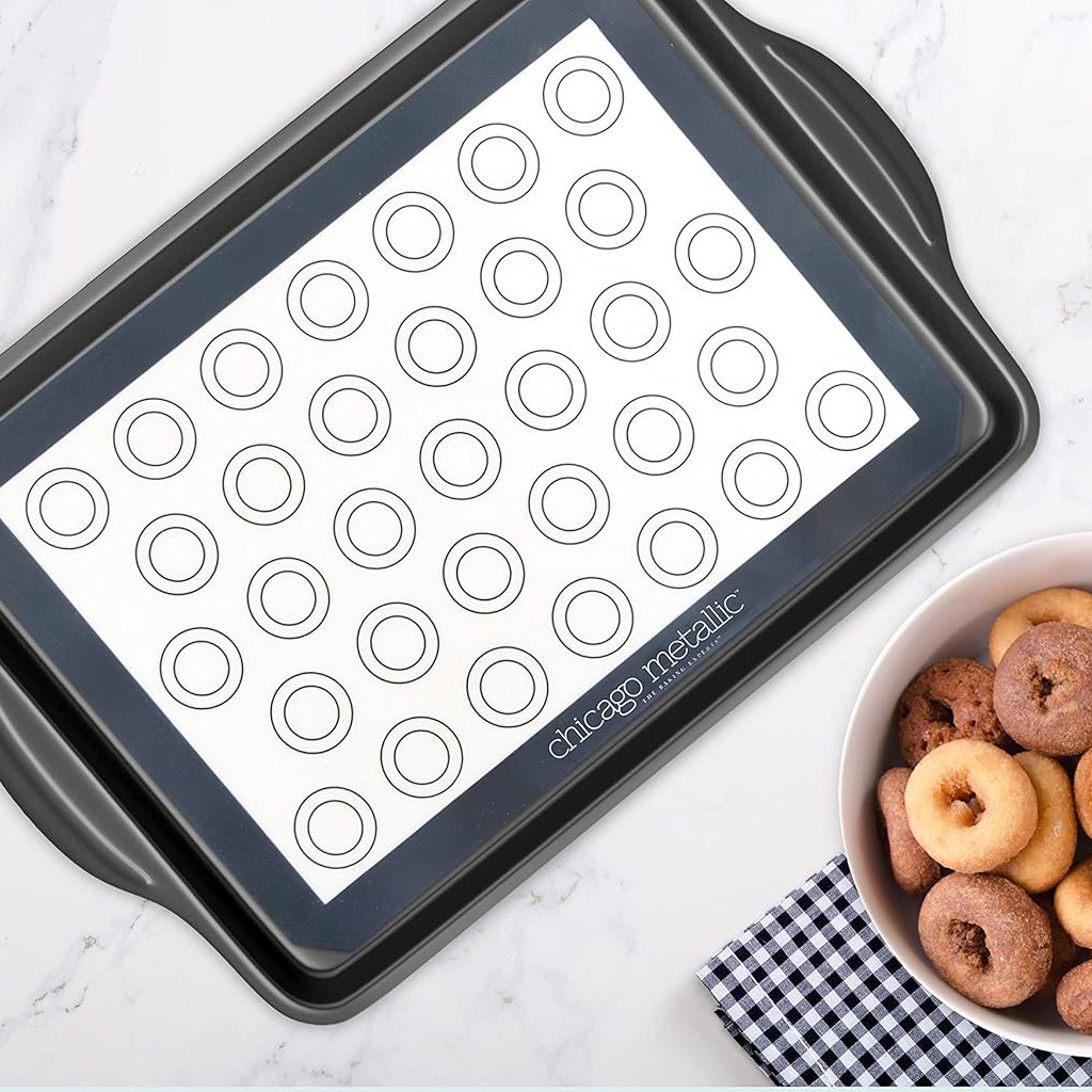 美国代购Chicago Metallic食品级硅胶饼干曲奇烘焙不粘烤垫耐高温
