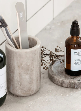 丹麦代购 Meraki 洗手间台面收纳肥皂盒刷子沥水盒大理石置物碟子