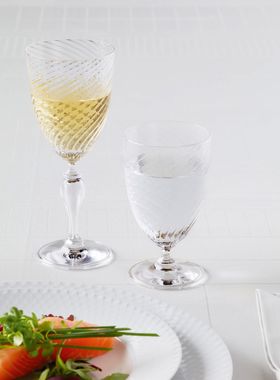 丹麦 Holmegaard 女王Regina波纹高脚香槟杯红酒葡萄酒玻璃杯子