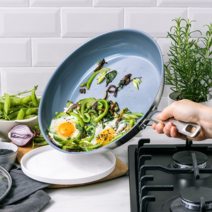 美国 GreenPan 耐用金刚石加硬陶瓷涂层不粘锅平底锅煎锅带盖子