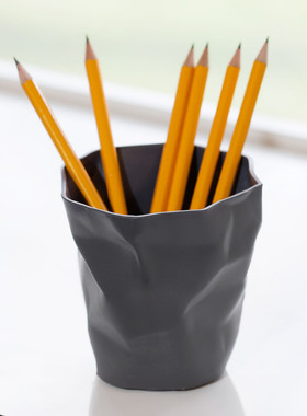 德国产 essey 北欧创意褶皱笔筒化妆刷小物桌面收纳盒文具收纳桶