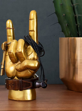 英国Luckies 摇滚手势耳机架首饰挂放钥匙置物架桌面收纳玄关摆件