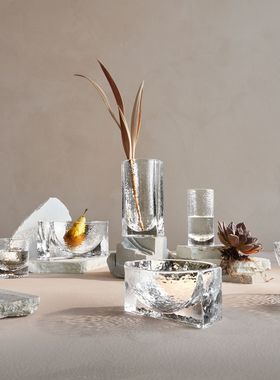 丹麦 Holmegaard 水波纹Forma水果碗沙拉碗果盘花瓶玻璃水杯酒杯