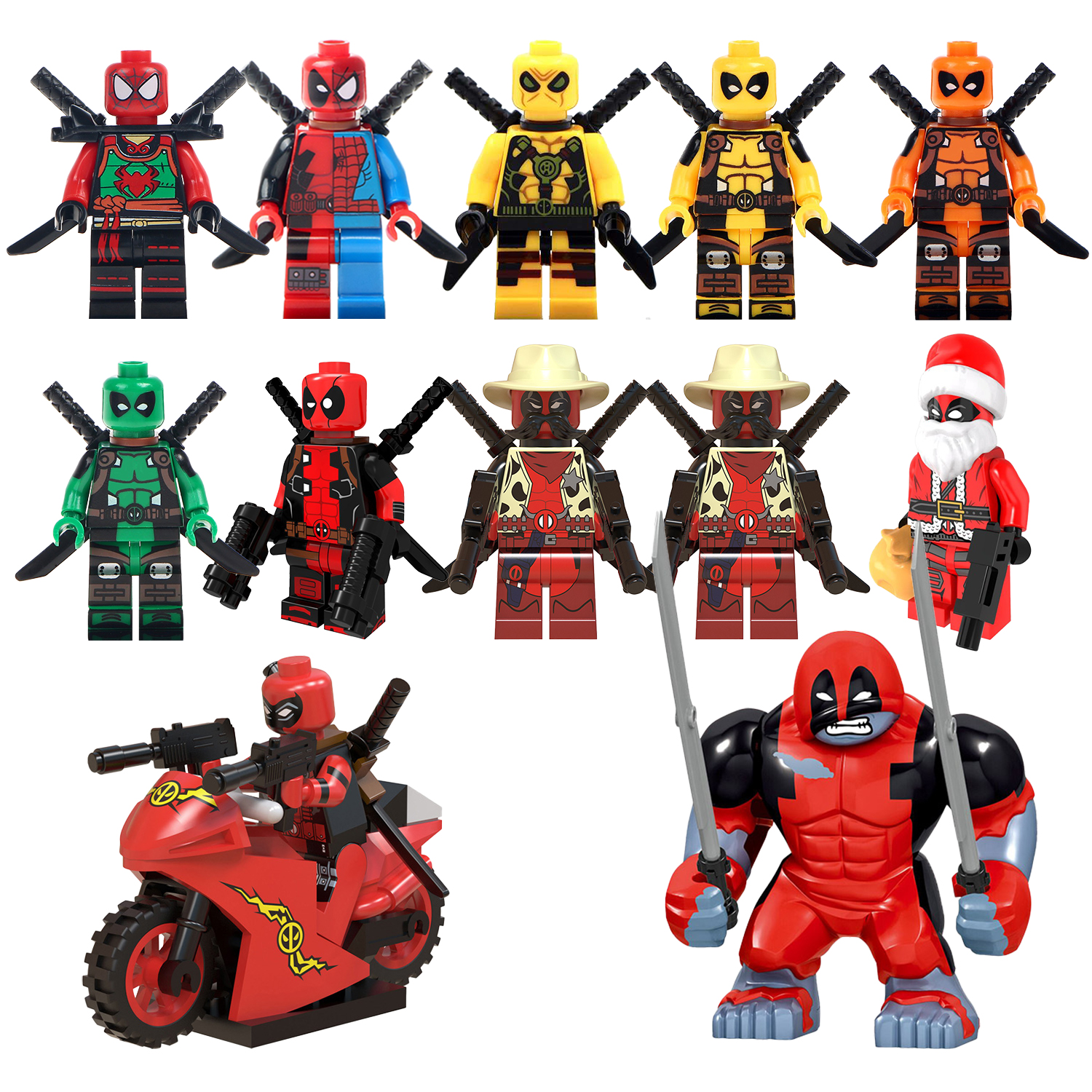 中国积木DC超英系列死侍小丑蝙蝠侠拼插积木人仔玩具