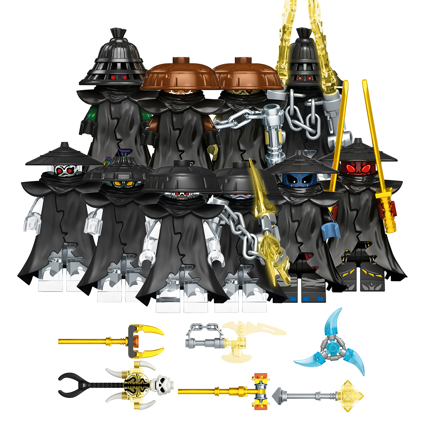 中国积木幻影忍者系列封禁五人组库尔扎克特罗克斯拼装积木玩具