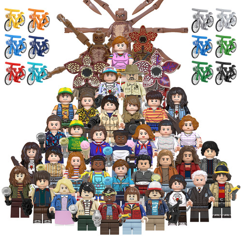 中国积木电视剧系列怪奇物语威克纳埃迪芒森达斯汀拼插积木小人仔