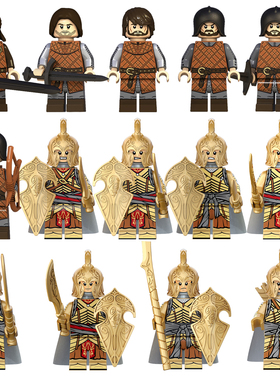 中国积木中古系列古代兵骑士坐骑伊系列法老胡狼神拼插积木小人仔